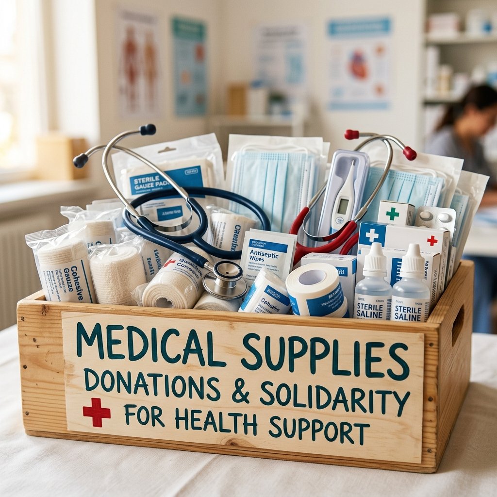Entrega de donación e insumos médicos